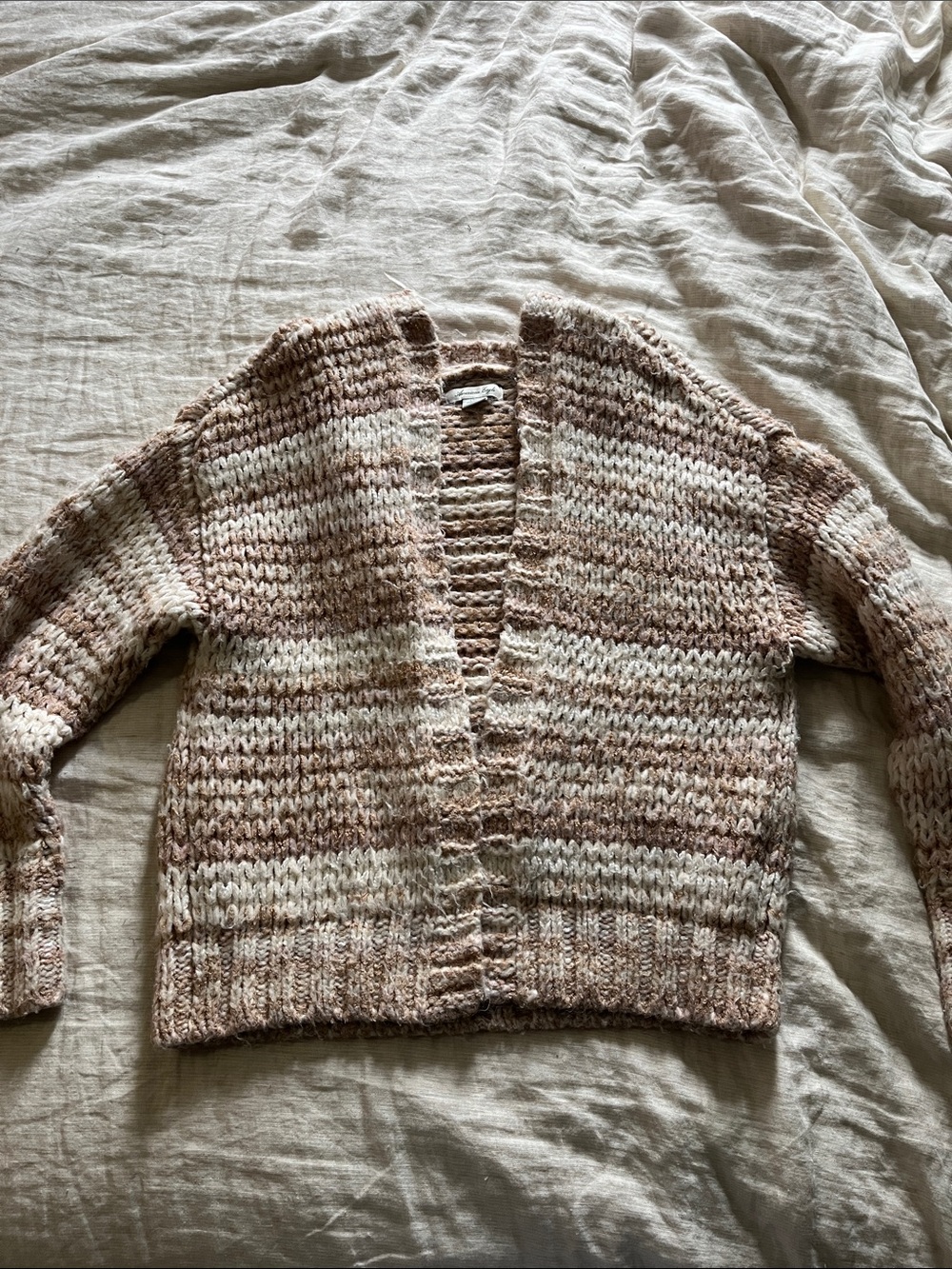 American Eagle Outfitters Striped Open-Front Cardigan